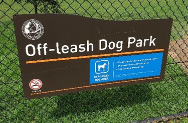 Dog Park Information sign
