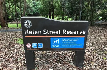 Helen Street Reserve Sign