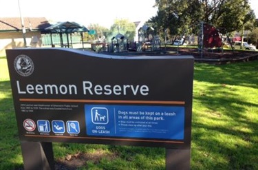 Leemon Reserve informational sign