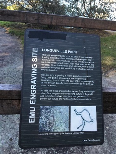 Emu engraving information sign