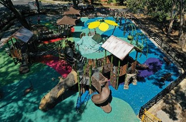 Mindarie Park kids playground aerial view with shadow