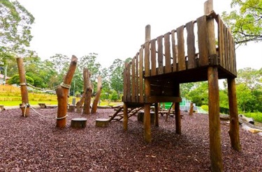 Mindarie Park timber playground low angle