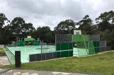 Mindarie Park outdoor basketball court view from pathway