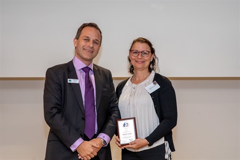 Mayor Andrew Zbik with 2021 Citizen of the Year Michelle Casiglia