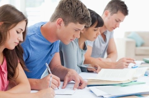 Image of young people studying