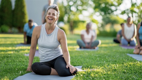 pilates on the grass