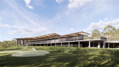 Artist's impression of the new Sport and Recreation Centre. West view. 