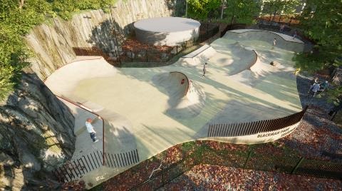 An artist's impression of the upgraded Blackman Park Skatepark