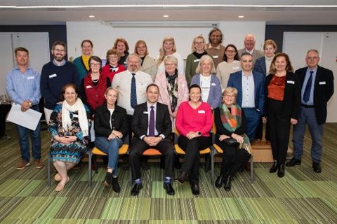 A group shot of recipients of the Community Assistance Grants.