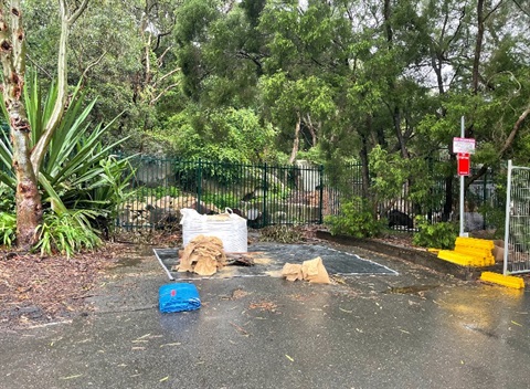 Sandbags at Blackman Park