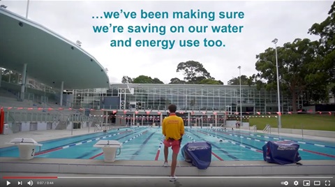 Screenshot of swimming pool sustainability Youtube video 