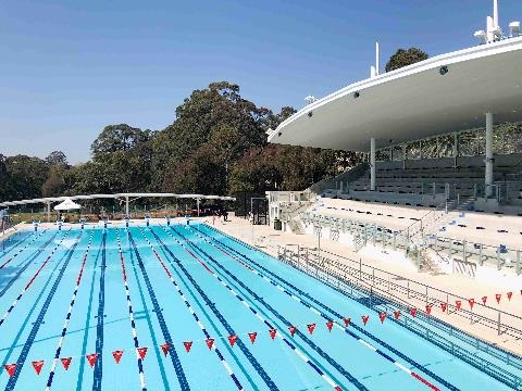 Swimming pool and grand stand